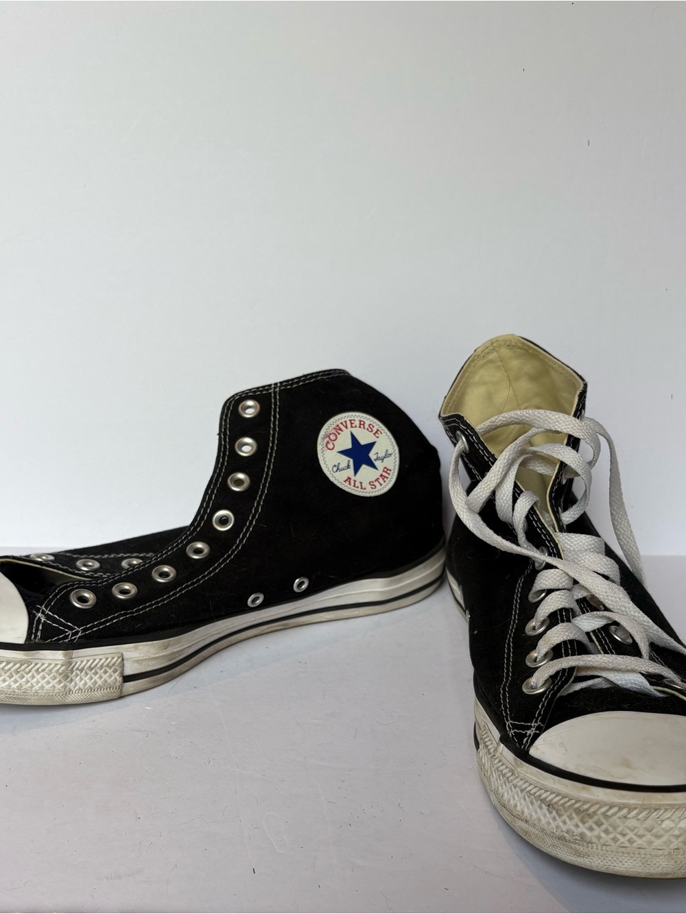 Converse Black and White High Top Sneakers Unisex All Star men's 10, women 12